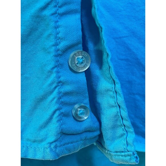 NWT Fresh Produce Men'S XXL Blue 100% Cotton Button-Up Shirt With Chest Pocket - Picture 8 of 16